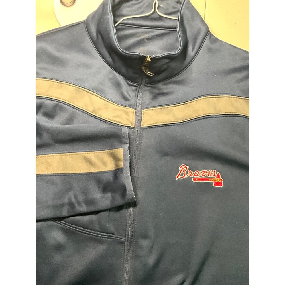 Atlanta‎ Braves Antiga XXL Track Jacket Mens Polyester Blend Blue